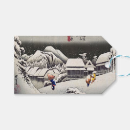Etiqueta Para Presente Utagawa Hiroshige - Neve à noite em Kanbara