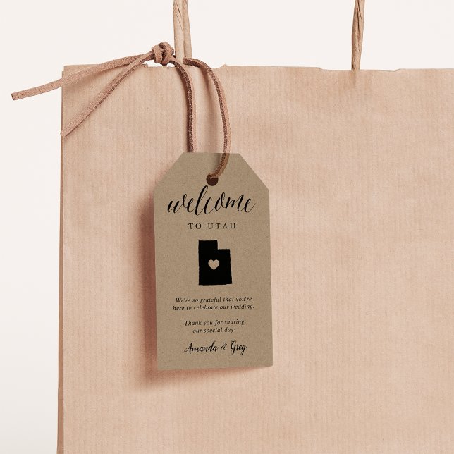 Etiqueta Para Presente Utah Wedding Welcome (Criador carregado)