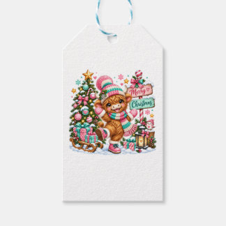 Etiqueta Para Presente Vaca das Terras Altas Feliz Natal