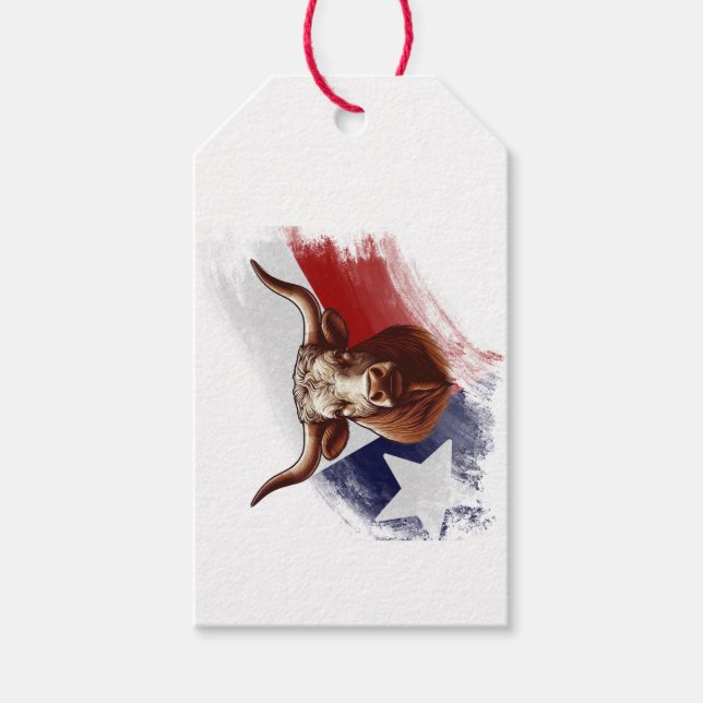 Etiqueta Para Presente Vaca longhorn do Texas (Frente)