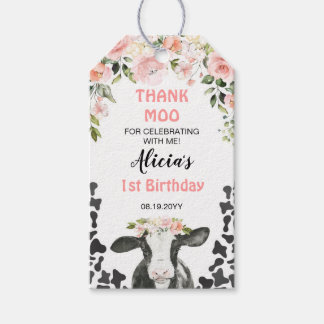 Etiqueta Para Presente Vaca Moo Aniversário Obrigado