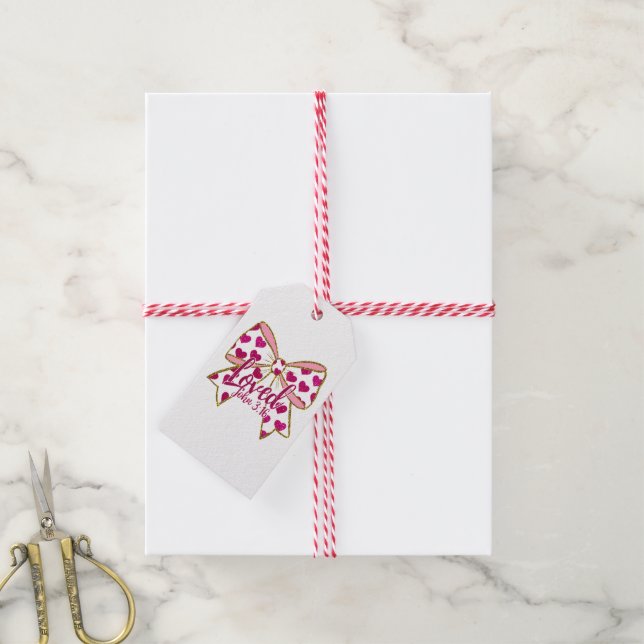 Etiqueta Para Presente Valentine Coquete Cristã  (Com cordão)