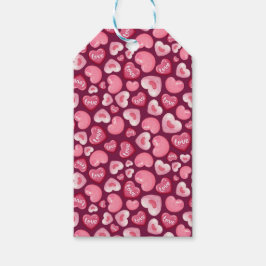 Etiqueta Para Presente Valentine’s Day Love Hearts. Sweet and Glossy Hea