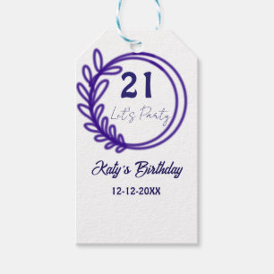 Etiqueta Para Presente VAMOS FESTEJAR aniversário de 21 anos nome CÍRCULO