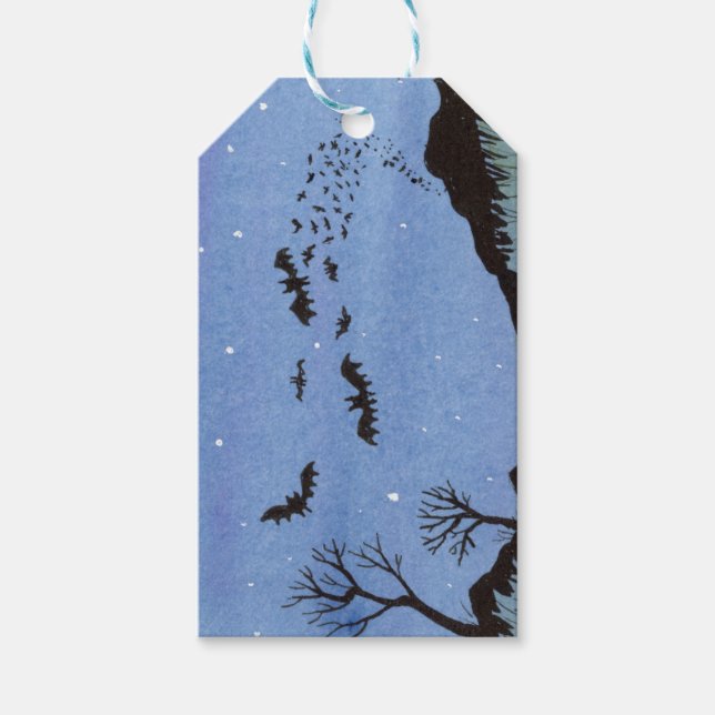 Etiqueta Para Presente Vampiro Bats Halloween (Frente)