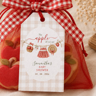 Etiqueta Para Presente Varal de roupa Apple Of Our Eye xadrez Baby Shower