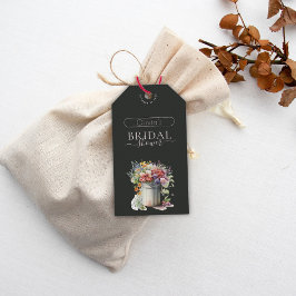 Etiqueta Para Presente Vaso de Flores da Primavera Romântica para Chá de 