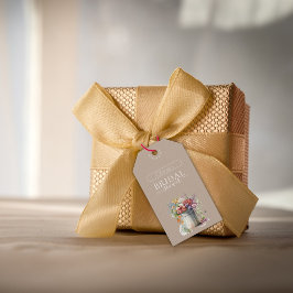 Etiqueta Para Presente Vaso de Flores da Primavera Romântica para Chá de 