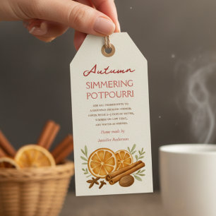 Etiqueta Para Presente Vaso de potpourri de outono em infusão