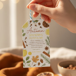 Etiqueta Para Presente Vaso de potpourri de outono morno