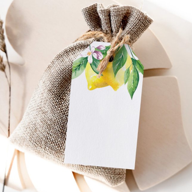 Etiqueta Para Presente Vazio de citrinos de limão de aquarelas (Criador carregado)