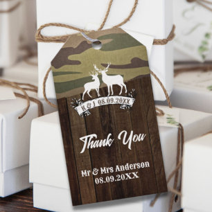 Etiqueta Para Presente Veado Ocidental A Caça Está Sobre Casamento