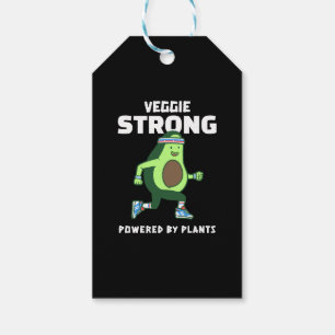 Etiqueta Para Presente Veggie Strong, Poderoso pelas plantas