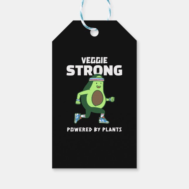 Etiqueta Para Presente Veggie Strong, Poderoso pelas plantas (Verso)
