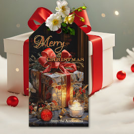 Etiqueta Para Presente Vela Festiva Clássica, Feliz Natal