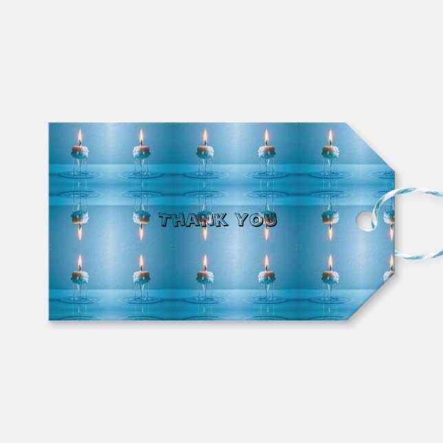 Etiqueta Para Presente Vela Flutuante Elegante (Frente (horizontal))