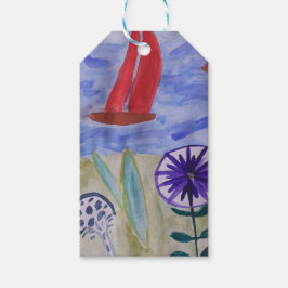 Etiqueta Para Presente Velas Vermelhas e Flores