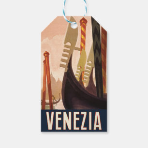 Etiqueta Para Presente Veneza Itália Viagem Arte Gôndola Veneza Antiga