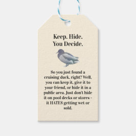 Etiqueta Para Presente Verdadeiro Pato Crusco de Estilo de Impressão Ad d