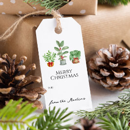 Etiqueta Para Presente Verde Botânico Moderno de Aquarela