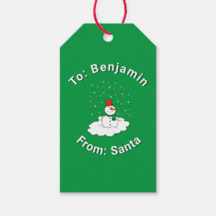 Etiqueta Para Presente Verde Do Papai Noel Nome Personalizado Boneco de N