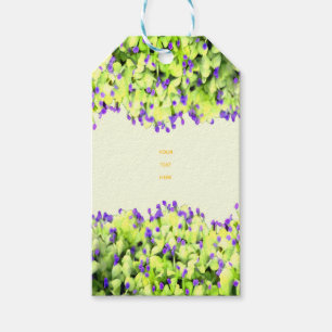 Etiqueta Para Presente Verde Encontra o Roxo, a Felicidade Floresce
