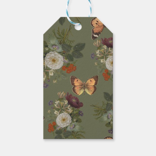 Etiqueta Para Presente Verde Floral: Jardim Encantado (Frente)