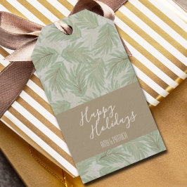 Etiqueta Para Presente Verde tropical e Dourado sai de Natal