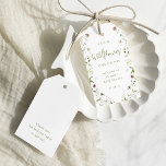 Etiqueta Para Presente Verde Um Pequeno Chá de fraldas Russo De Bóho<br><div class="desc">Os detalhes do evento são delicados e elegantes caixilhos de flor silvestre de aquarela. Paletas de pastel de amarelo macio, branco esbranquiçado, bege, rosa empoeirado, cor-de-rosa esbranquiçado, borrado e verde botânico, simples e romântico. Excelente um pouco de flor silvestre está a caminho de etiquetas para o chá de fraldas rústico...</div>