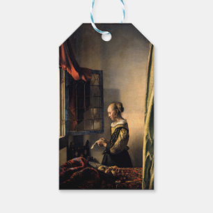 Etiqueta Para Presente Vermeer - Rapariga lendo uma carta em uma janela a