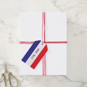 Etiqueta Para Presente Vermelho Branco E Azul