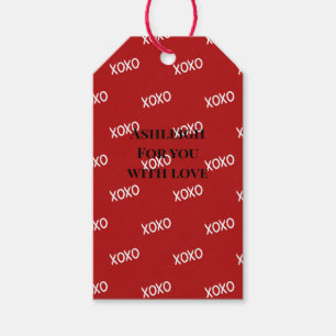 Etiqueta Para Presente Vermelho Branco XOXO Amor Dia dos Namorados