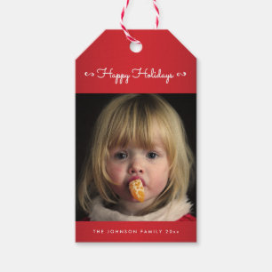 Etiqueta Para Presente Vermelho e Tag personalizados branco do presente