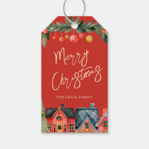 Etiqueta Para Presente Vermelho Natal ilustrado da Holiday House