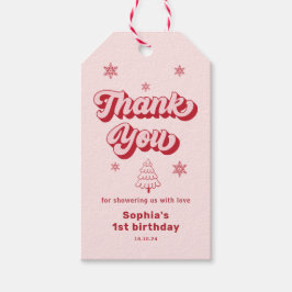 Etiqueta Para Presente Vermelho Rosa Natal Aniversário Agradecimento Favo