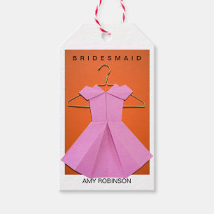 Etiqueta Para Presente Vestido da dama de honra do desenhista de Origami