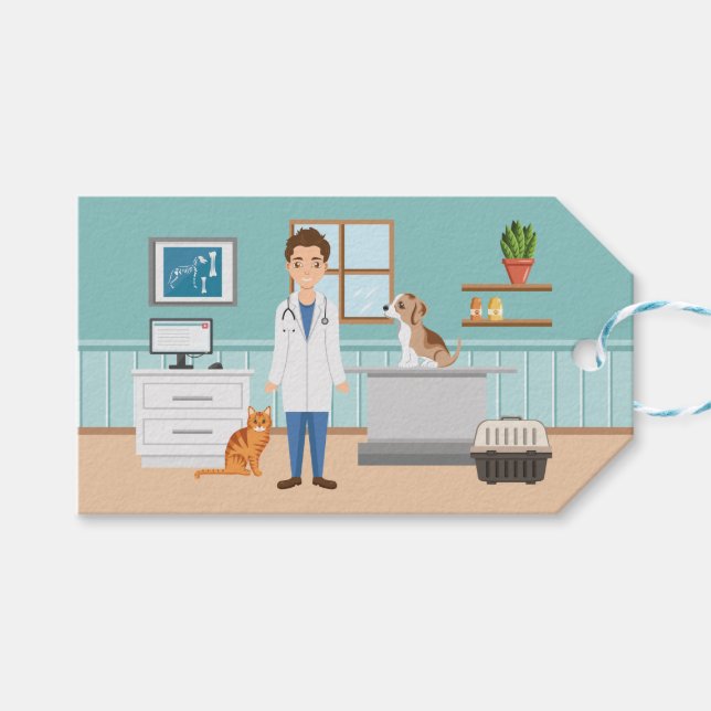 Etiqueta Para Presente Veterinário: Vet Clinic Pet Animal Hospital (Frente (horizontal))