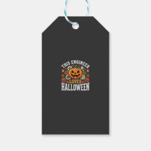 Etiqueta Para Presente Vetor de Abóbora de Engenheiro de Halloween