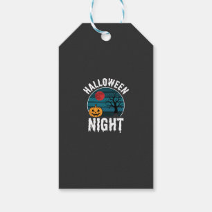 Etiqueta Para Presente Vetor de árvore de abóbora da noite de Halloween