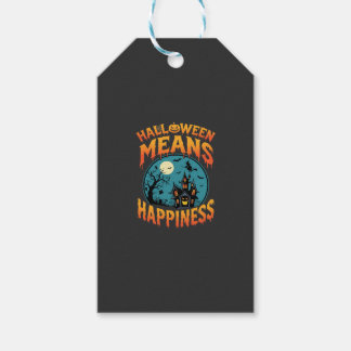 Etiqueta Para Presente Vetor de Casa Assombrada Feliz Halloween