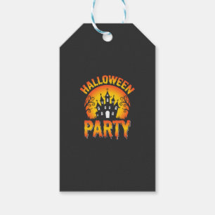 Etiqueta Para Presente Vetor de festa de casa assombrada de Halloween