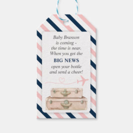 Etiqueta Para Presente Viagem de avião Mini Vinho Mini Chá de fraldas Fav