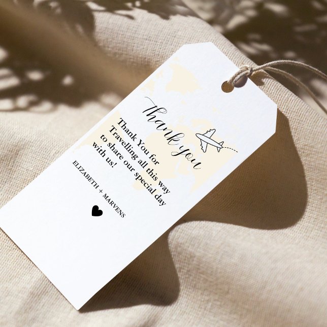 Etiqueta Para Presente Viagem de Destino obrigado de casamento (Criador carregado)