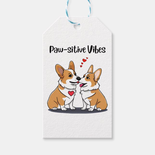 Etiqueta Para Presente Vibes Corgis Apaixonados (Frente)