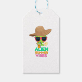 Etiqueta Para Presente Vibrações Legais de Férias de Verão de Alien