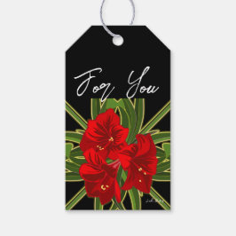 Etiqueta Para Presente Vibrante do Jardim Amaryllis de Natal