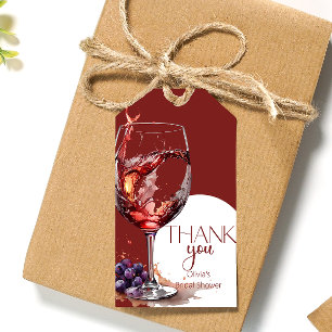 Etiqueta Para Presente Vidro do Chá de panela de vinho tinto Obrigado