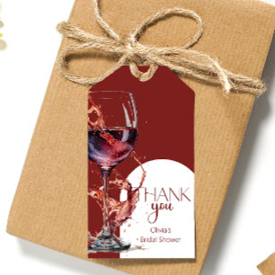 Etiqueta Para Presente Vidro do Chá de panela de vinho tinto Obrigado