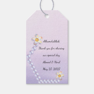Etiqueta Para Presente Vidro Iridescente Floral Pérola Casamento Islâmico