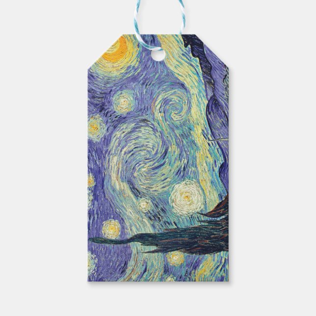 Etiqueta Para Presente Vincent Van Gogh Na Noite Estrelada (Frente)